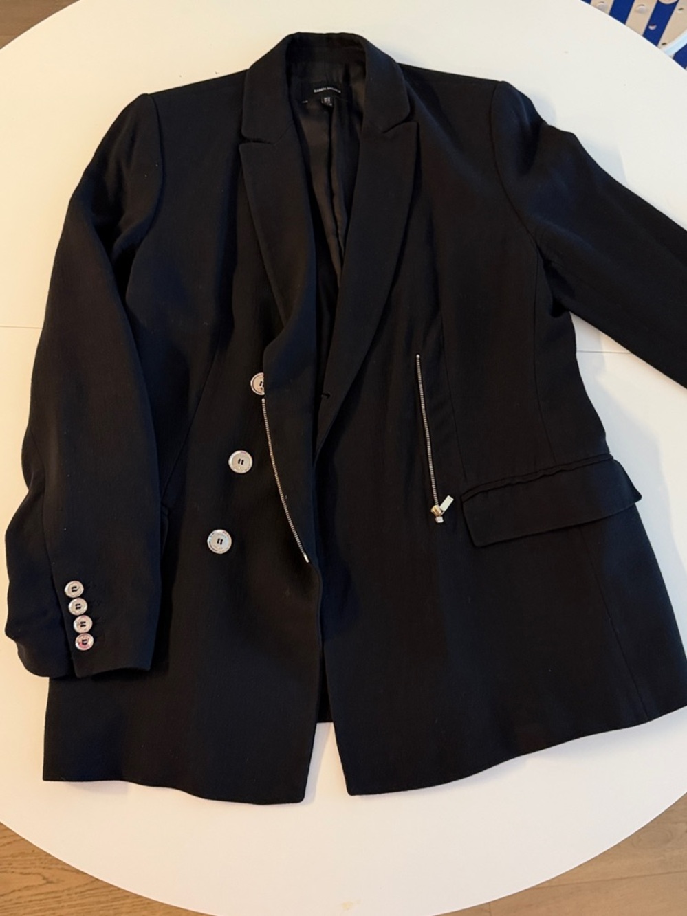 Karen Millen Black Tailored Blazer with Zip Detail